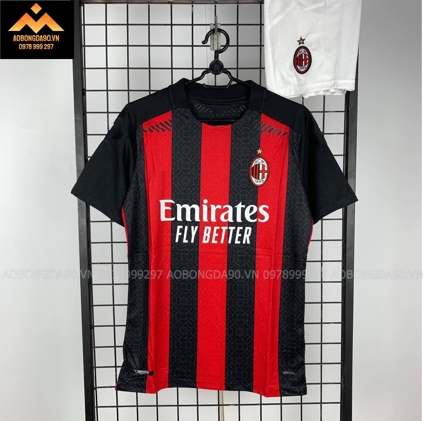 Áo CLB AC MILAN Sọc Đỏ Đen 